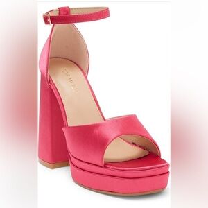 NWOT Top Moda Shoes Lollie Platform Satin Sandal